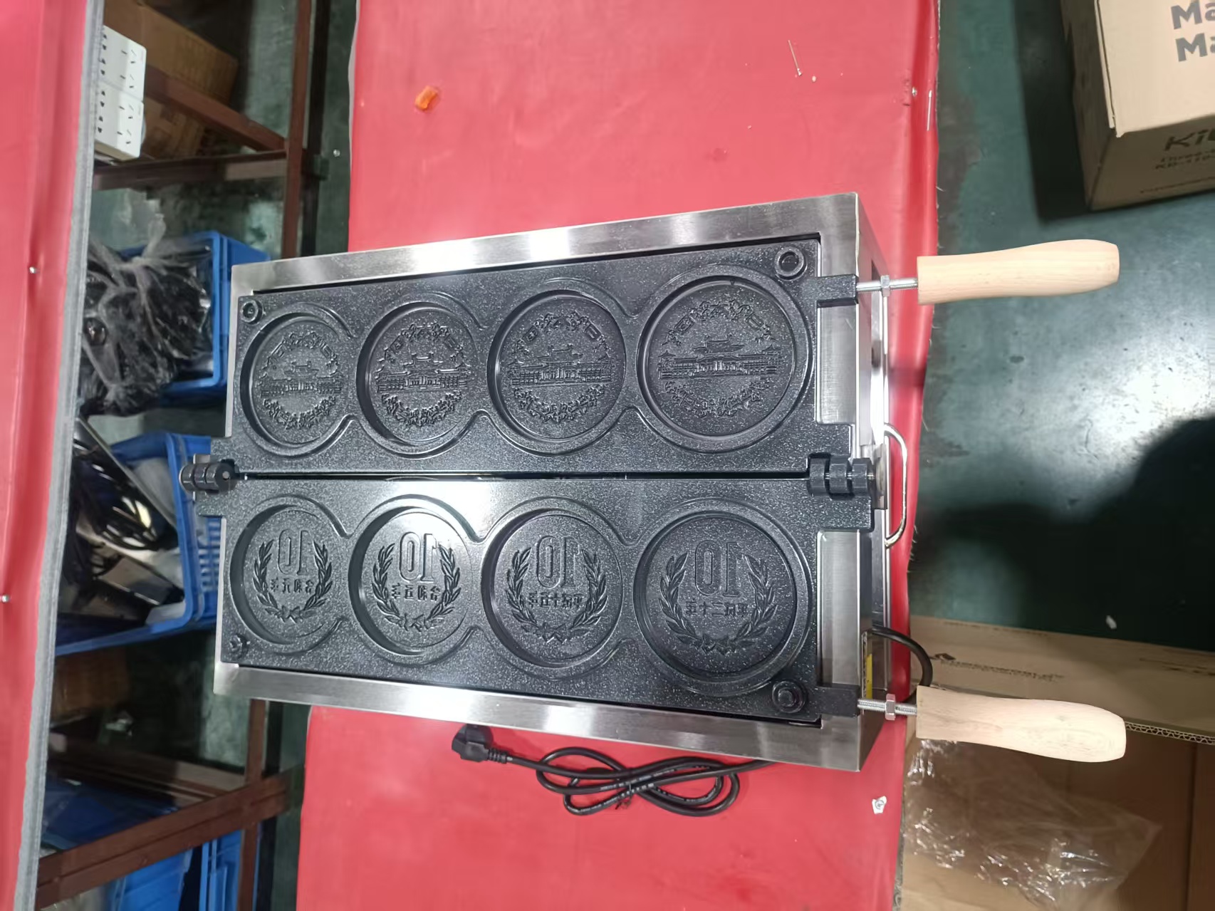 coin waffle, cheese coin waffle, cheese waffle, yen waffle, yen coin